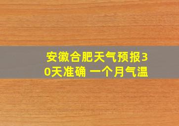 安徽合肥天气预报30天准确 一个月气温